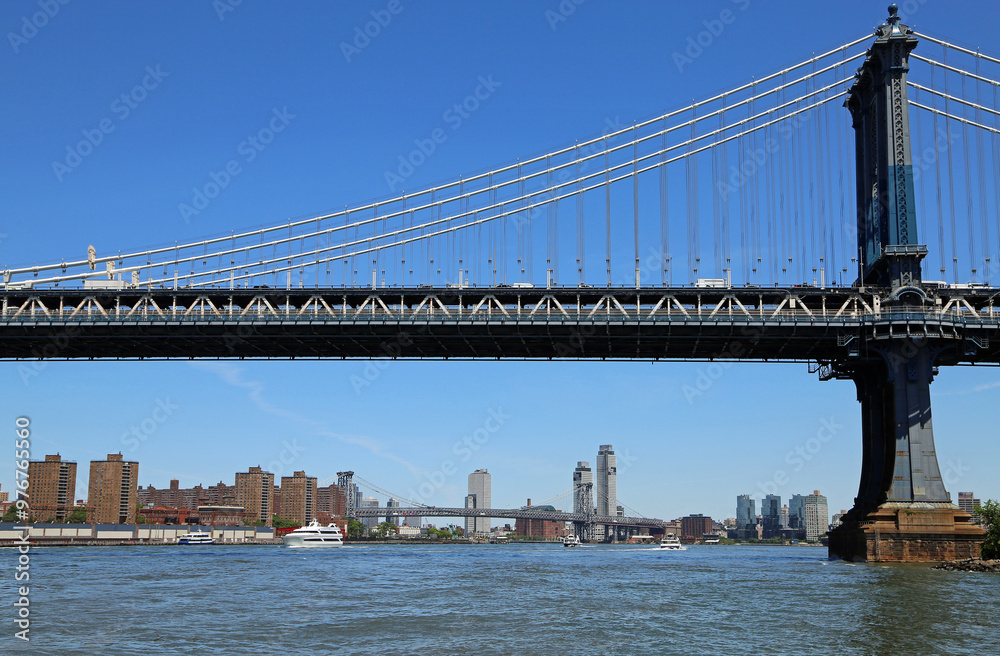 East span and pylon of Manhattan Bridge, New York City East span and pylon of Manhattan Bridge, New York City