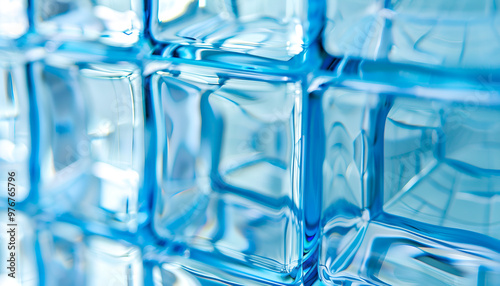 Beautiful blue glass lattice over a white background