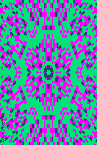 Abstract Christmas pixel retro 8bit geometric snowflake video game background