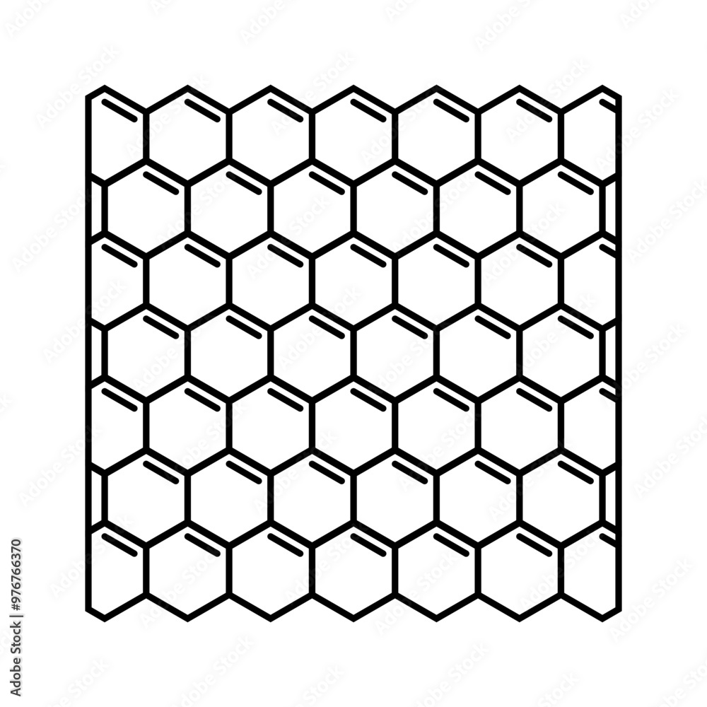 Honeycomb line icon isolated vector object Honeycomb line icon isolated vector object