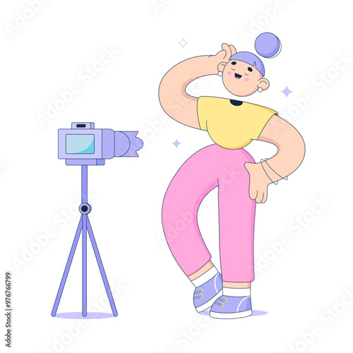 Woman poses at a photo shoot
