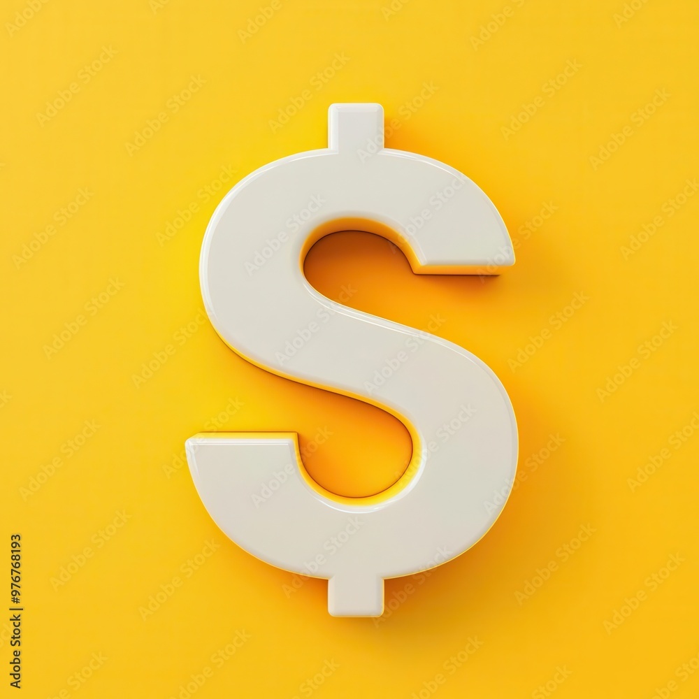 Dollar icon with stretching value, market increase, 3D illustration Dollar icon with stretching value, market increase, 3D illustration
