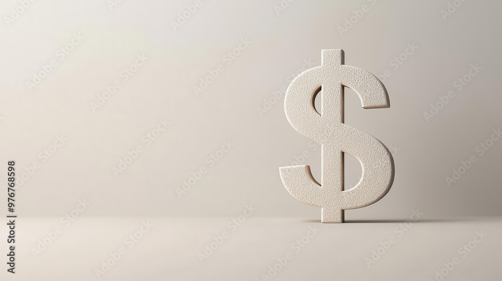 Dollar symbol with upward arrow, financial strategy, 3D illustration Dollar symbol with upward arrow, financial strategy, 3D illustration