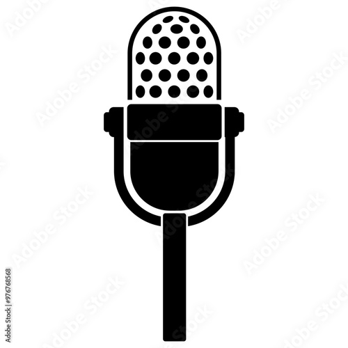 microphone icon silhouette isolated on white background