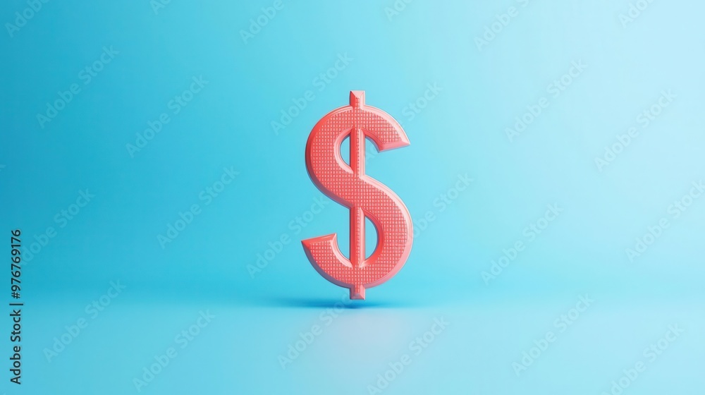 Dollar icon with upward arrow, price rise and asset growth, 3D illustration Dollar icon with upward arrow, price rise and asset growth, 3D illustration