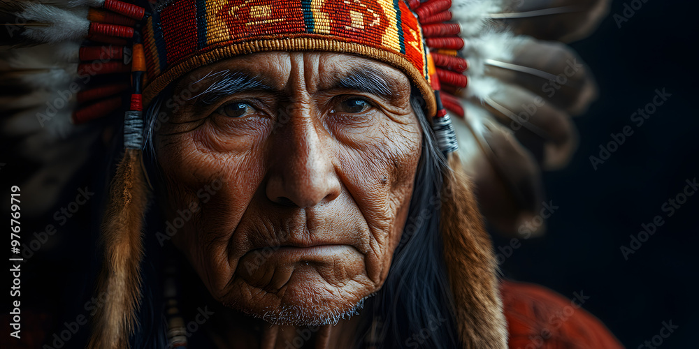 “Portrait of a Native American Man in His Late Sixties Wearing Ornate Traditional Attire”
“Portrait of a Native American Man in His Late Sixties Wearing Ornate Traditional Attire”