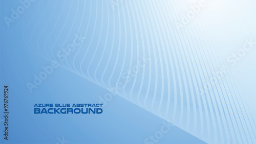 Azure Blue abstract background with curve line for backdrop or presentation