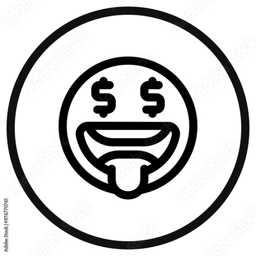 Editable greedy face expression emoticon vector icon. Part of a big icon set family. Part of a big icon set family. Perfect for web and app interfaces, presentations, infographics, etc