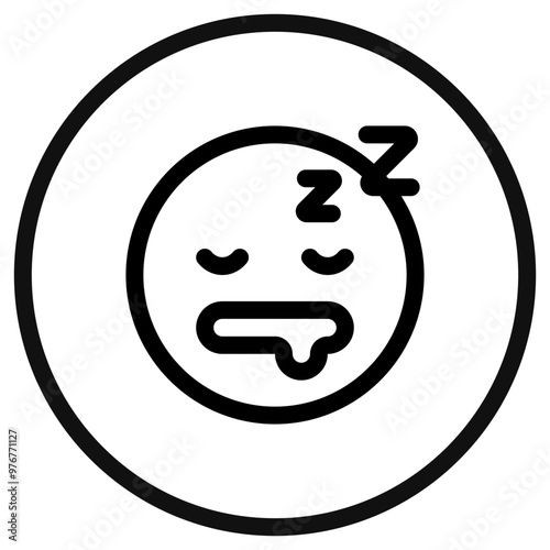 Editable sleepy head, drowzy expression emoticon vector icon. Part of a big icon set family. Part of a big icon set family. Perfect for web and app interfaces, presentations, infographics, etc