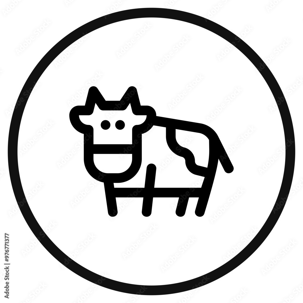 Editable cow, cattle, bull vector icon. Animal, farm, livestock. Part of a big icon set family. Perfect for web and app interfaces, presentations, infographics, etc Editable cow, cattle, bull vector icon. Animal, farm, livestock. Part of a big icon set family. Perfect for web and app interfaces, presentations, infographics, etc