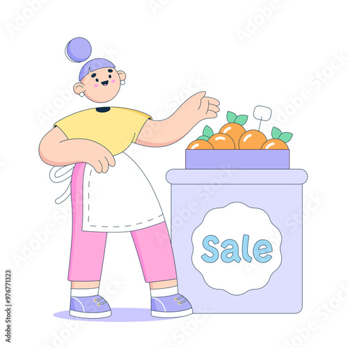 Woman selling oranges