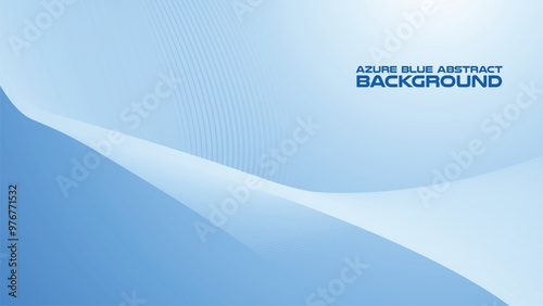Azure Blue abstract background with curve line for backdrop or presentation