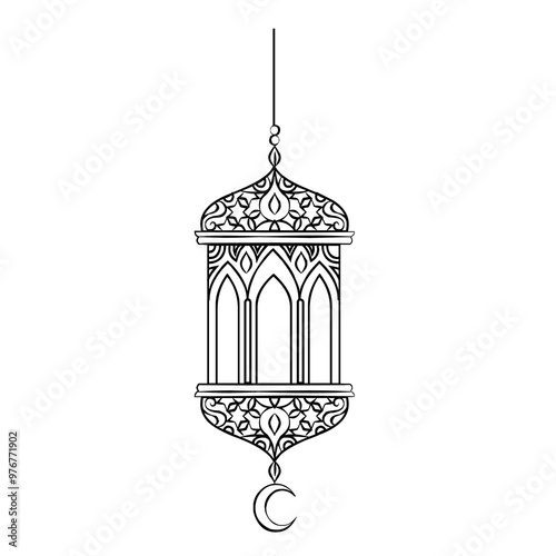 Islamic logo icon with black Color - Flat Design - high resolution image : Suitable for Islamic Theme and Other Graphic Related Assets.