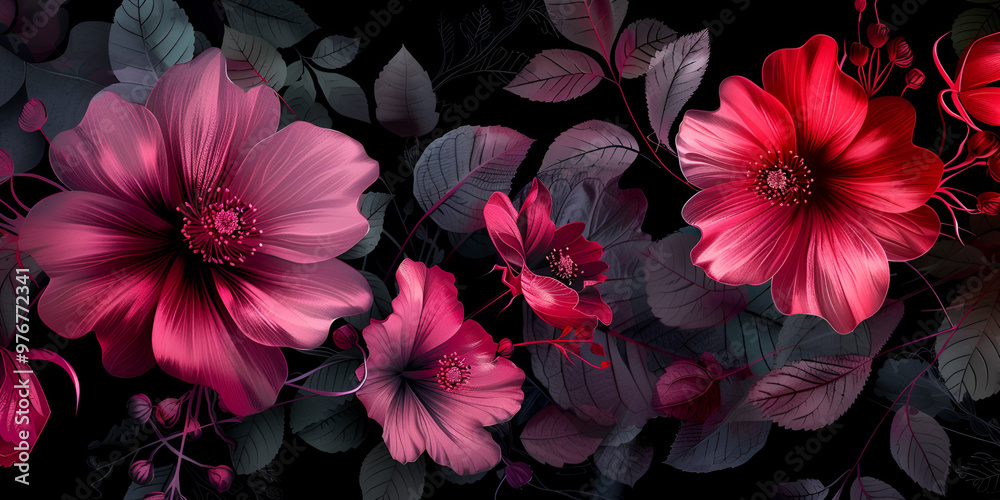 Vibrant Pink and Purple Flowers in Full Bloom Vibrant Pink and Purple Flowers in Full Bloom