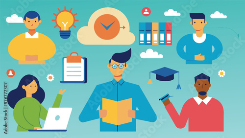 Educational and self development concept illustration