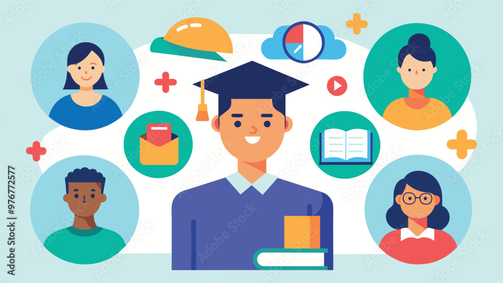Educational and self development concept illustration Educational and self development concept illustration