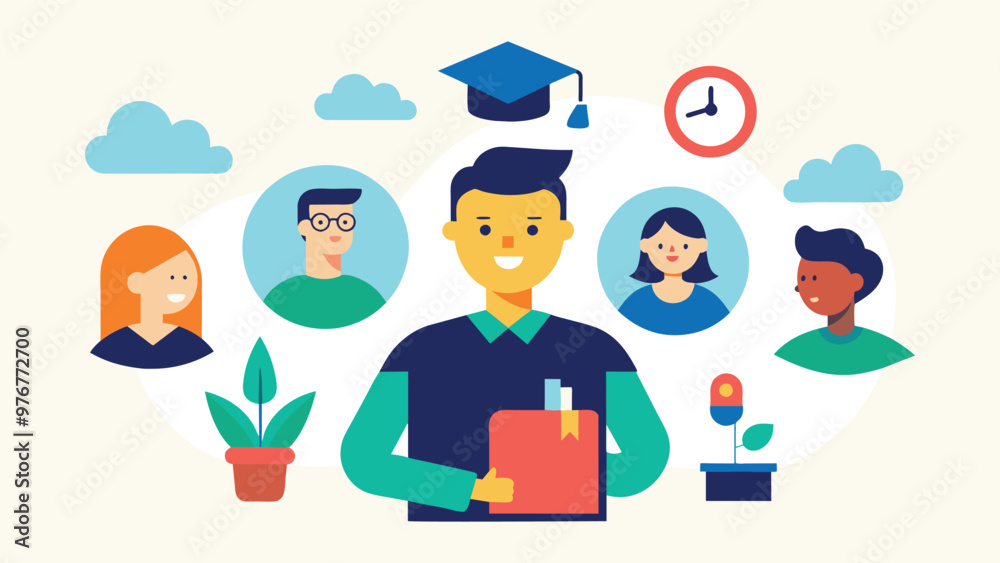 Educational and self development concept illustration Educational and self development concept illustration