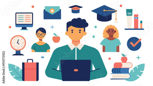 Educational and self development concept illustration