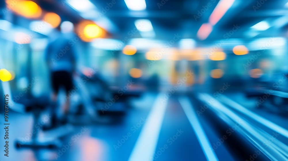 76. Abstract blurred image of a modern fitness gym with bright lighting, high-end equipment, and an energetic atmosphere, creating a dynamic workout environment 76. Abstract blurred image of a modern fitness gym with bright lighting, high-end equipment, and an energetic atmosphere, creating a dynamic workout environment