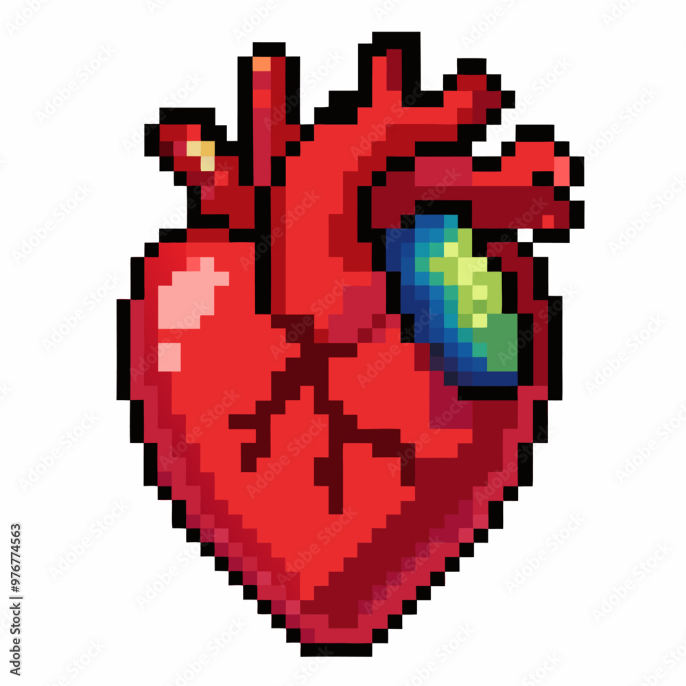 Pixel Art Heart Vibrant and Retro Digital Design Pixel Art Heart Vibrant and Retro Digital Design