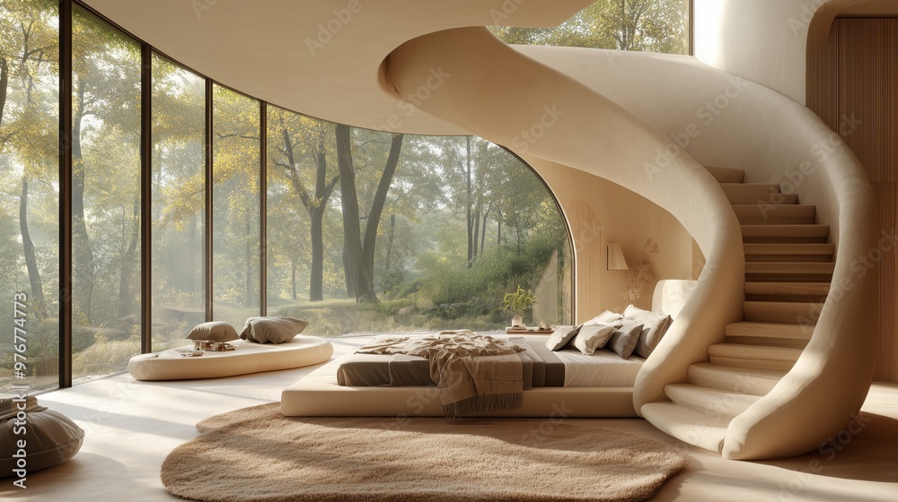 Luxurious two-room villa interior effect Luxurious two-room villa interior effect