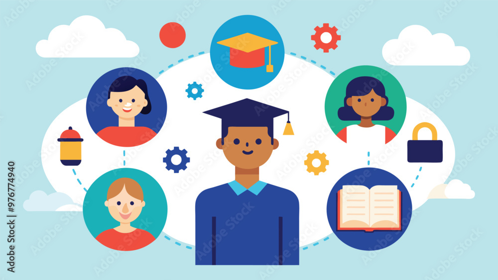 Fototapeta premium Educational and self development concept illustration