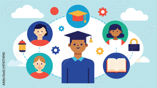 Educational and self development concept illustration