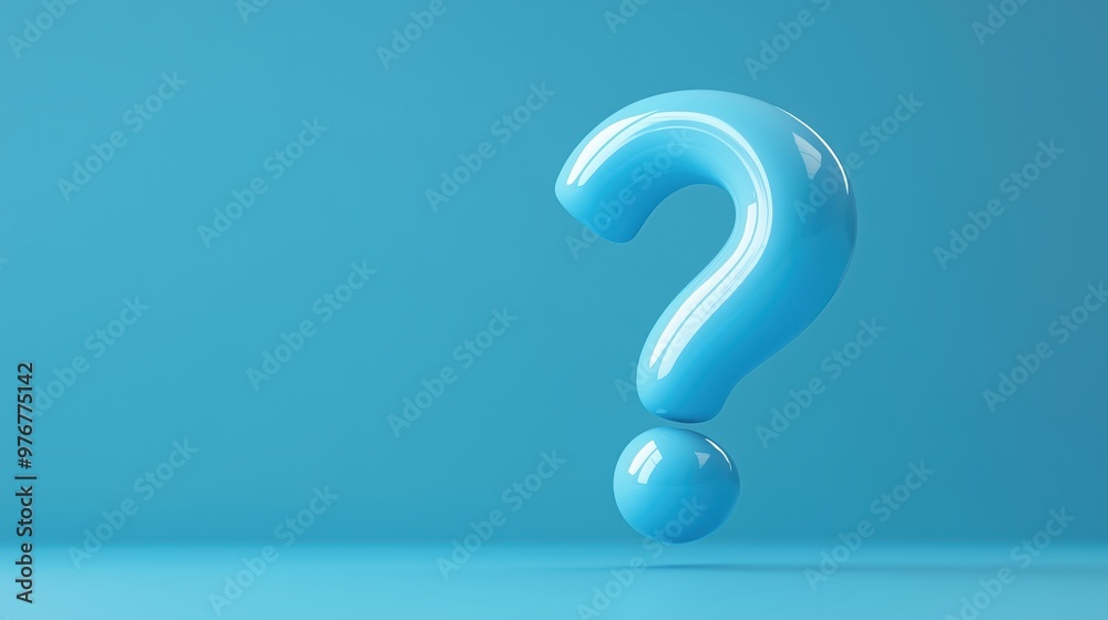 3D Rendering of FAQ Question Mark Icon on a Vibrant Blue Background 3D Rendering of FAQ Question Mark Icon on a Vibrant Blue Background