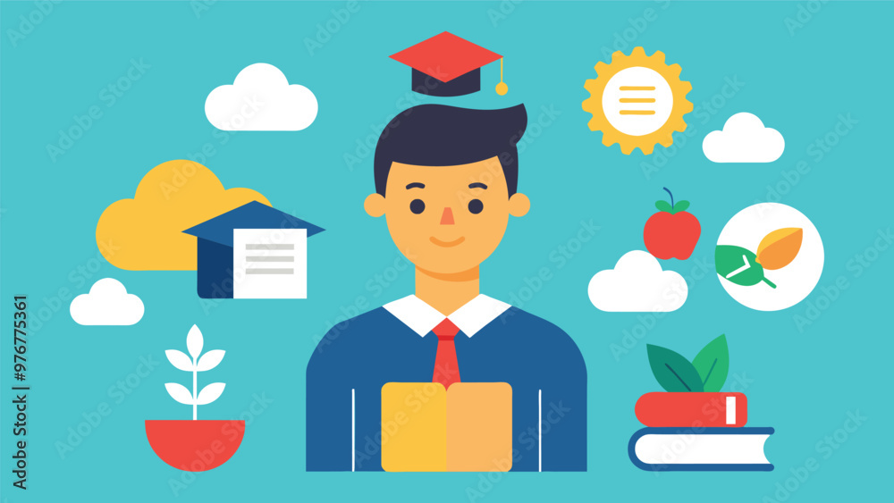 Educational and self development concept illustration Educational and self development concept illustration