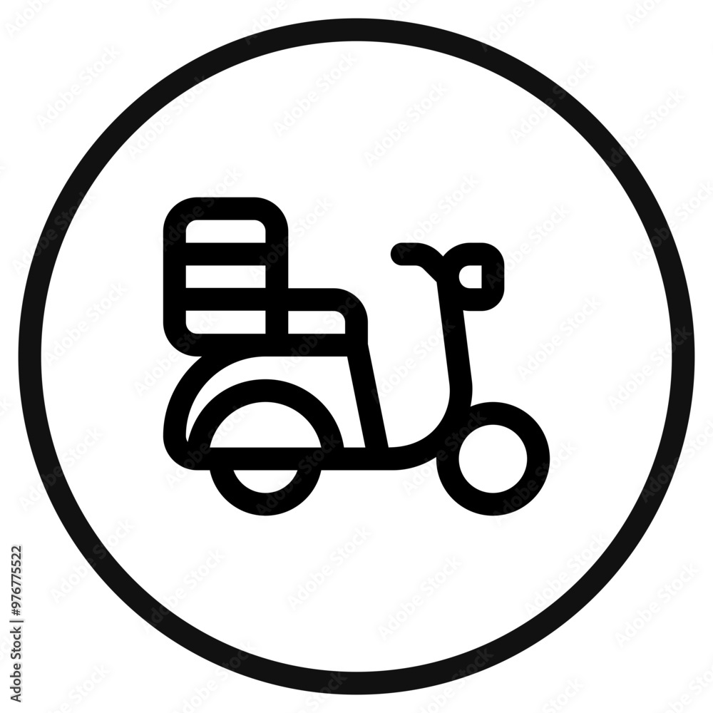 Editable delivery bike, scooter vector icon. Part of a big icon set family. Perfect for web and app interfaces, presentations, infographics, etc Editable delivery bike, scooter vector icon. Part of a big icon set family. Perfect for web and app interfaces, presentations, infographics, etc