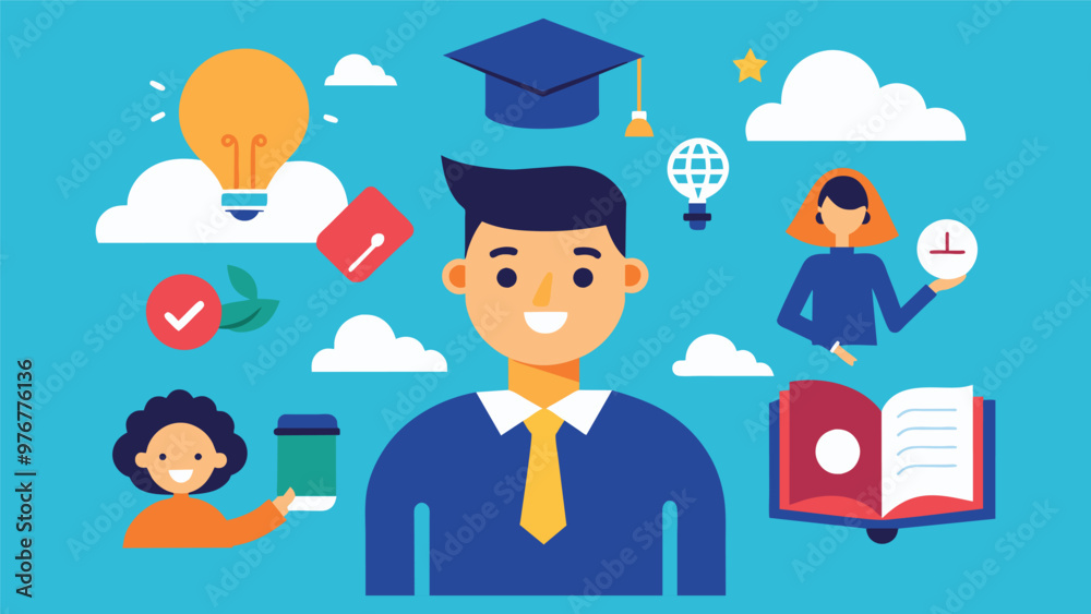 Educational and self development concept illustration Educational and self development concept illustration