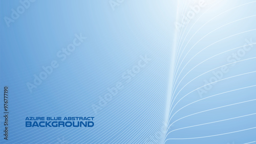 Azure Blue abstract background with curve line for backdrop or presentation