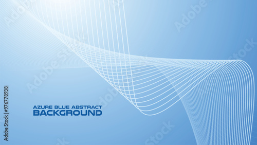 Azure Blue abstract background with curve line for backdrop or presentation