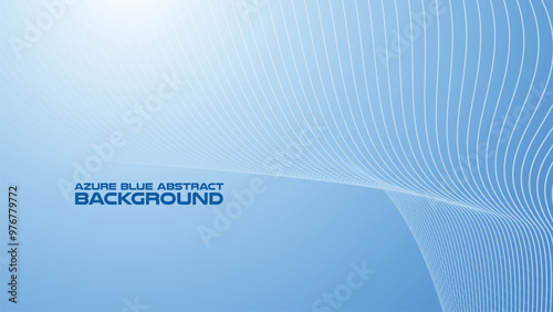 Azure Blue abstract background with curve line for backdrop or presentation