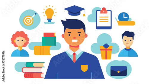 Educational and self development concept illustration