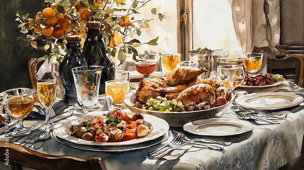 A cozy dining scene A cozy dining scene