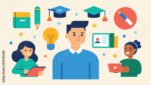 Educational and self development concept illustration