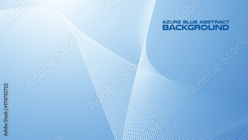 Azure Blue abstract background with curve line for backdrop or presentation