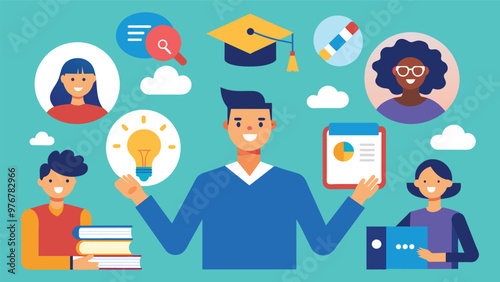Educational and self development concept illustration