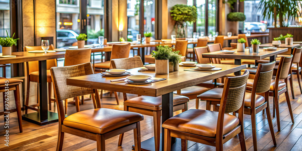 Restaurant setting with table and chairs , dining, furniture, interior, cafe, bistro, cozy, elegant, decor, atmosphere Restaurant setting with table and chairs , dining, furniture, interior, cafe, bistro, cozy, elegant, decor, atmosphere