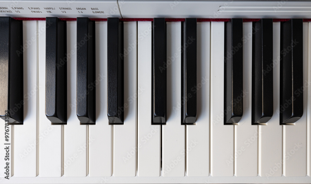 Closeup of black and white piano keyboard Closeup of black and white piano keyboard