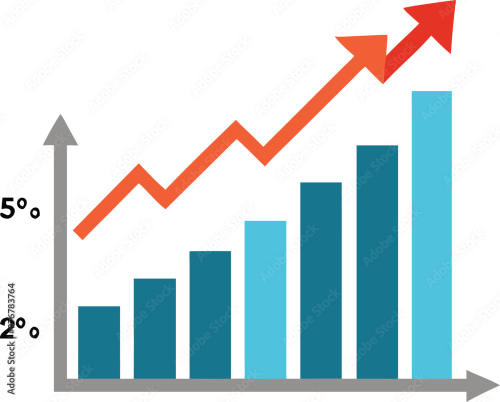 Fototapeta premium Bar Chart Vector Icon. Flat icon isolated on the white background. Editable EPS file. Vector illustration.