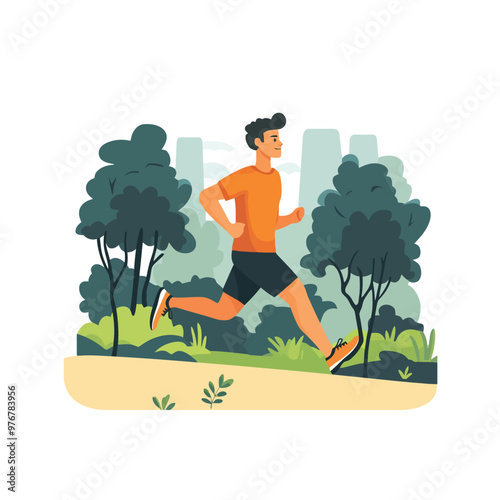 Person jogging in park