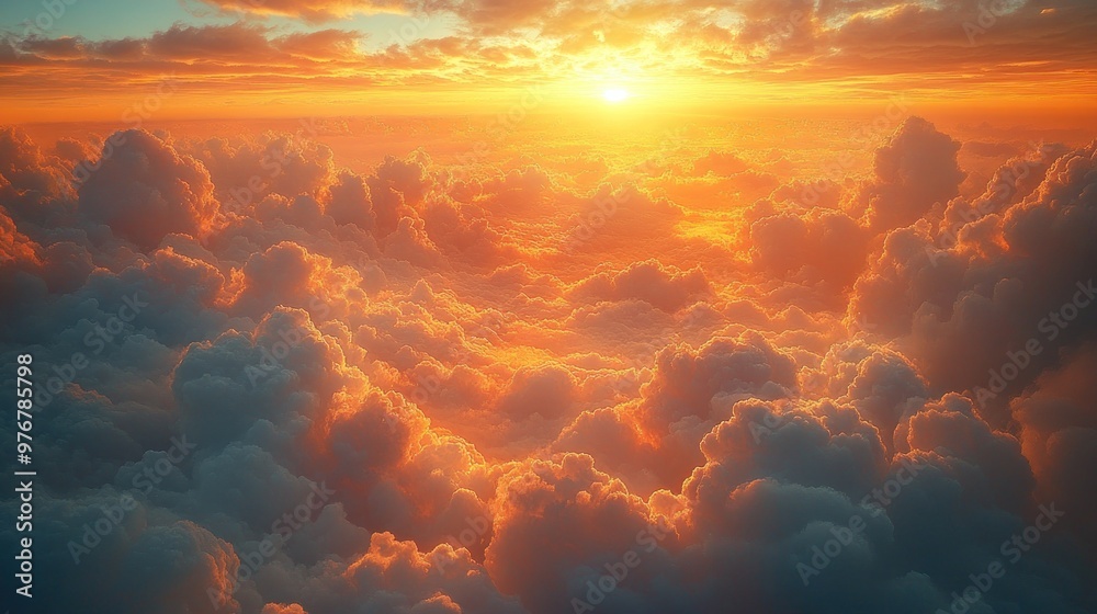 A breathtaking sunset illuminating clouds in vibrant colors. A breathtaking sunset illuminating clouds in vibrant colors.