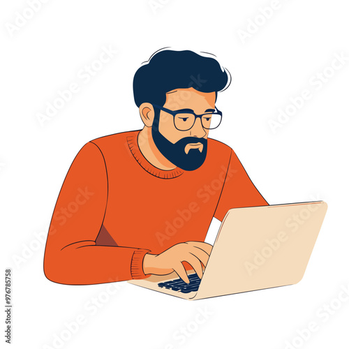 Man working on laptop