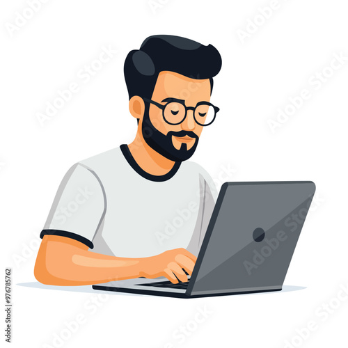 Man working on laptop