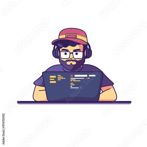 Man working on laptop
