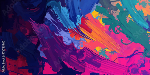 Abstract artwork with vibrant colors and swirling brushstrokes. multi colored background design
