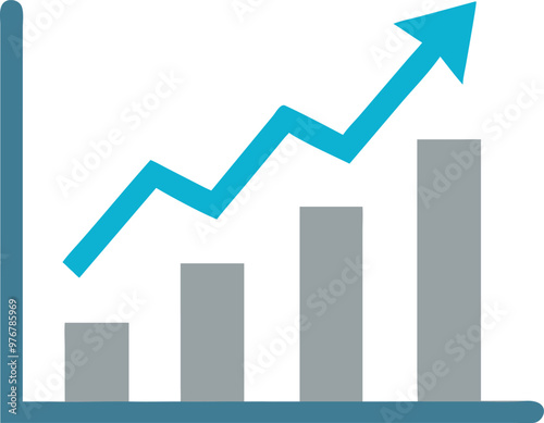 Bar Chart Vector Icon. Flat icon isolated on the white background. Editable EPS file. Vector illustration.