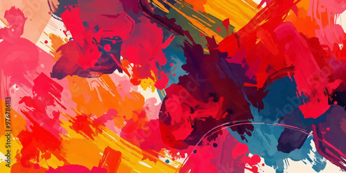 Abstract artwork with vibrant colors and swirling brushstrokes. multi colored background design